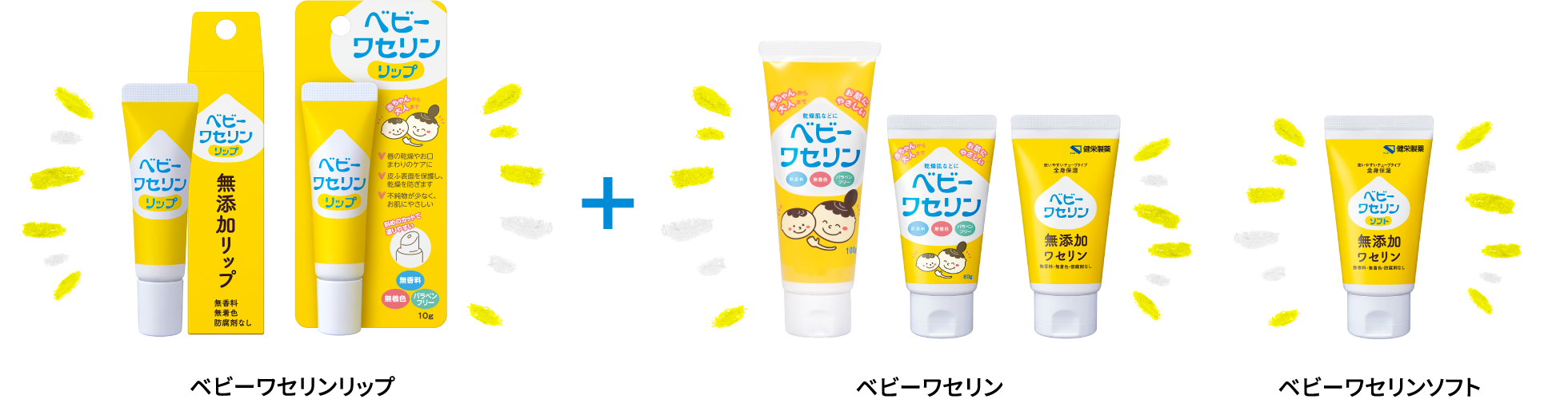 ベビーワセリンリップ＋ベビーワセリン／ベビーワセリンソフト