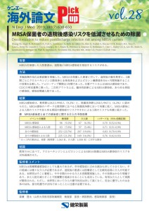 vol.28　MRSA保菌者の退院後感染リスクを低減させるための除菌