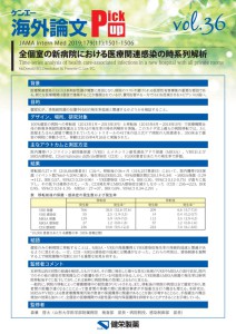 vol.36　全個室の新病院における医療関連感染の時系列解析