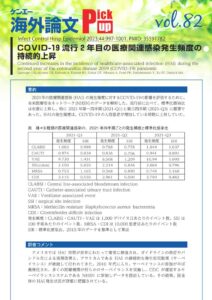 vol.82　COVID-19 流行2 年目の医療関連感染発生頻度の持続的上昇