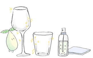 ハッカ油のガラスクリーナーの作り方のイメージイラスト