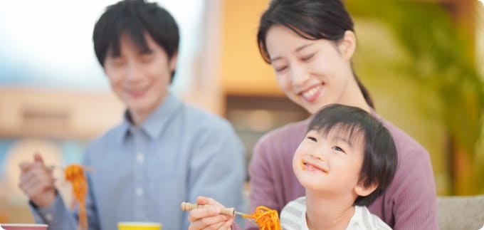 ご家庭での食事前に