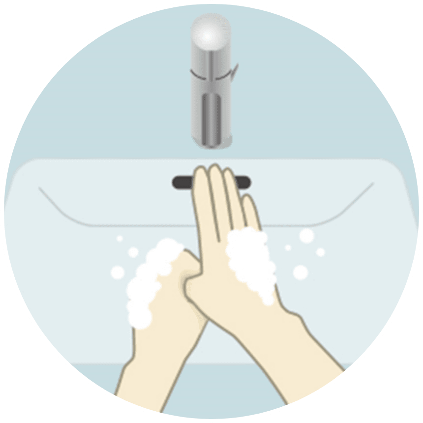 親指をねじり洗いします。