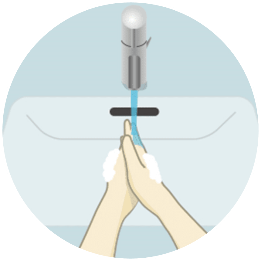 ぬるま湯以下の流水で十分にすすぎましょう。